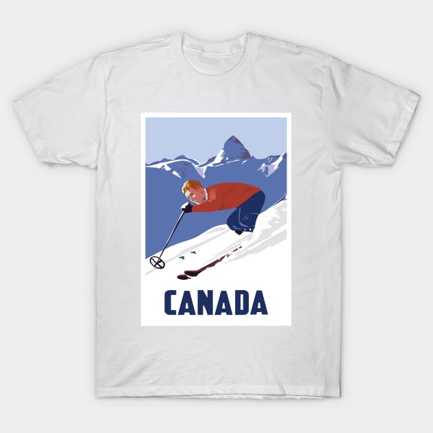 Canada Ski Vintage Travel Poster T-Shirt by Terrybogard97